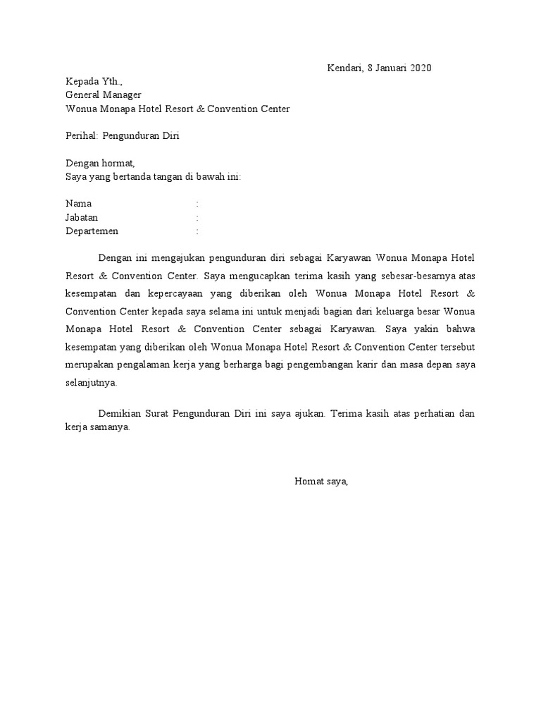 Surat Resign Pdf