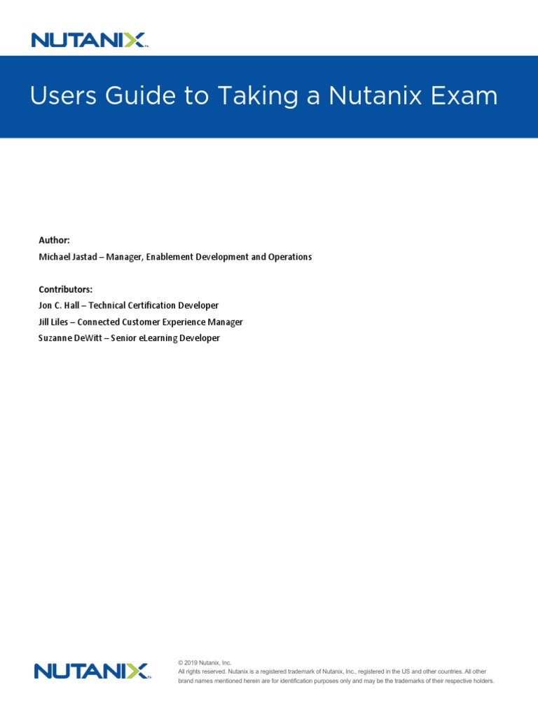 Users Guide To Taking A Nutanix Certification Exam Pdf Voucher