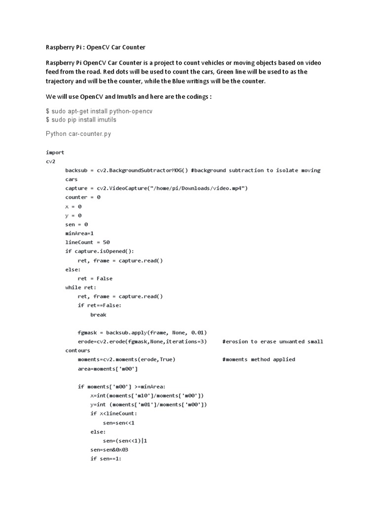 Raspberry Pi Traffic Analyzer Real Time Vehicle Counting And Traffic