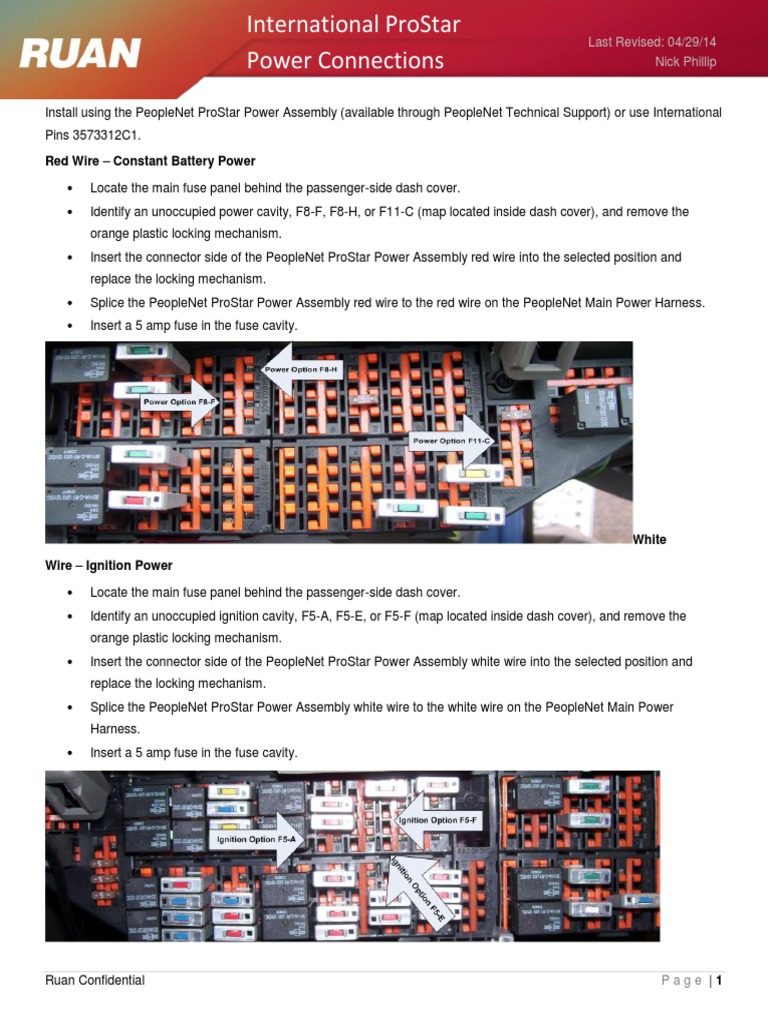 ProStar Power Assembly Wiring Guide | PDF | Electrical Connector ...