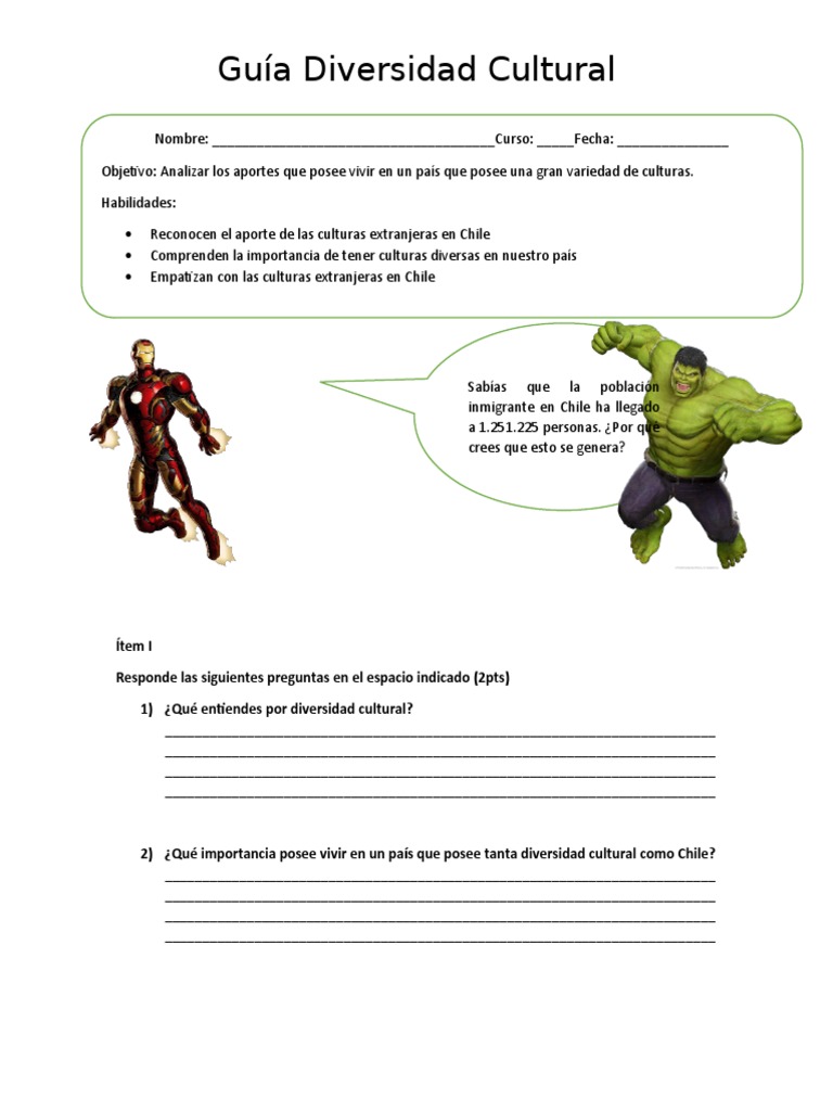 Actividades de Diversidad Cultural en Aula | PDF | Diversidad cultural ...