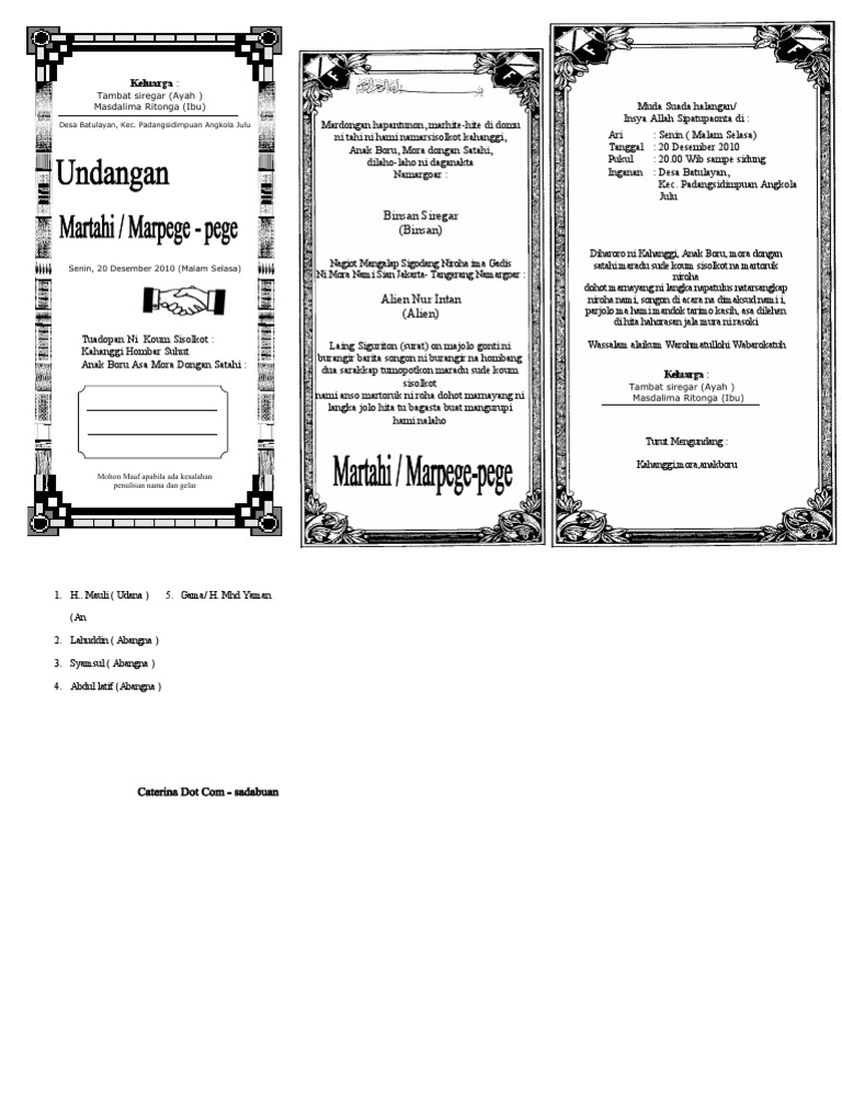 Undangan Marpege Pege