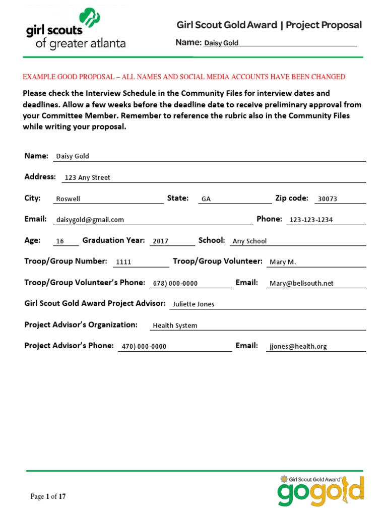 Sample Gold Award Proposal PDF PDF Adolescence Cancer Survivor