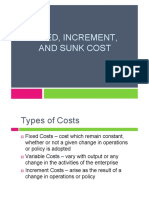 ESENECO 9 Fixed Increment and Sunk Cost