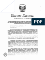 DECRETO SUPREMO QUE DECLARA EN EMERGENCIA AL PAIS POR CORONAVIRUS COVID 19