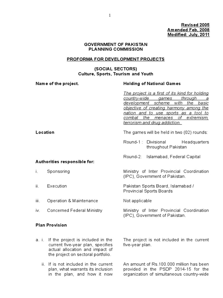 PC-I Form | PDF | Debt | Sports