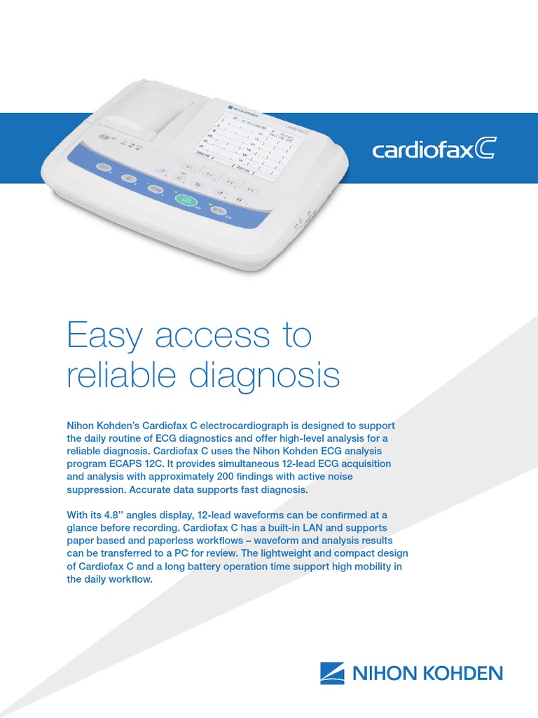Cardiofax C ECG User Manual | PDF | Electrocardiography | Low Pass Filter