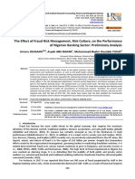 The Effect of Fraud Risk Management, Risk Culture, On The Performance of Nigerian Banking Sector Preliminary Analysis2