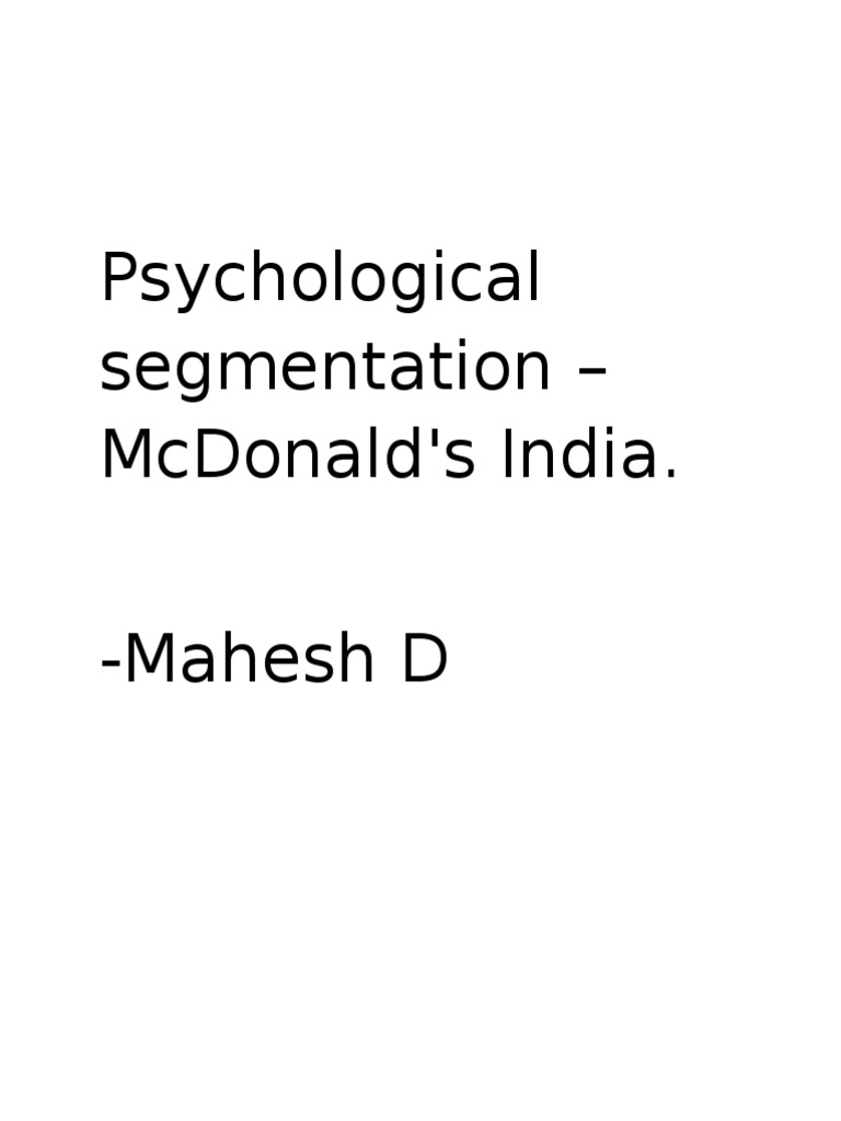 Psychological Segmentation Market Segmentation Marketing