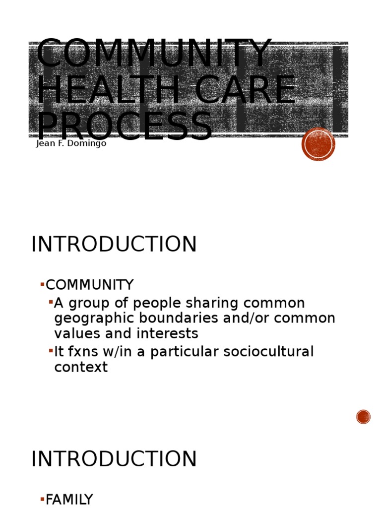 Community Health Care Assessment Process | PDF | Wellness | Medical