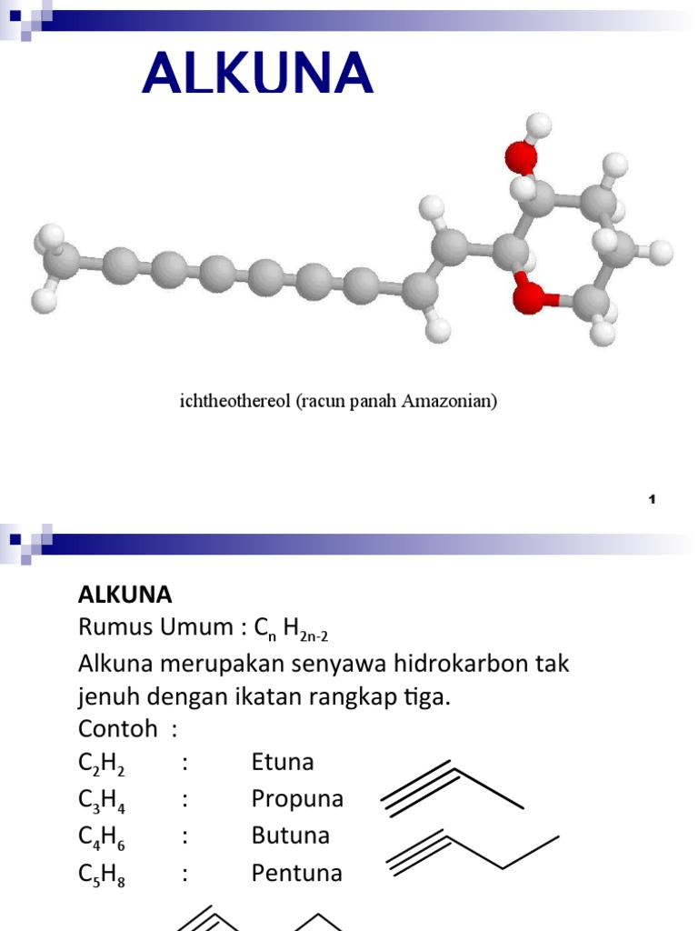 Struktur dan Reaksi Senyawa Alkuna | PDF