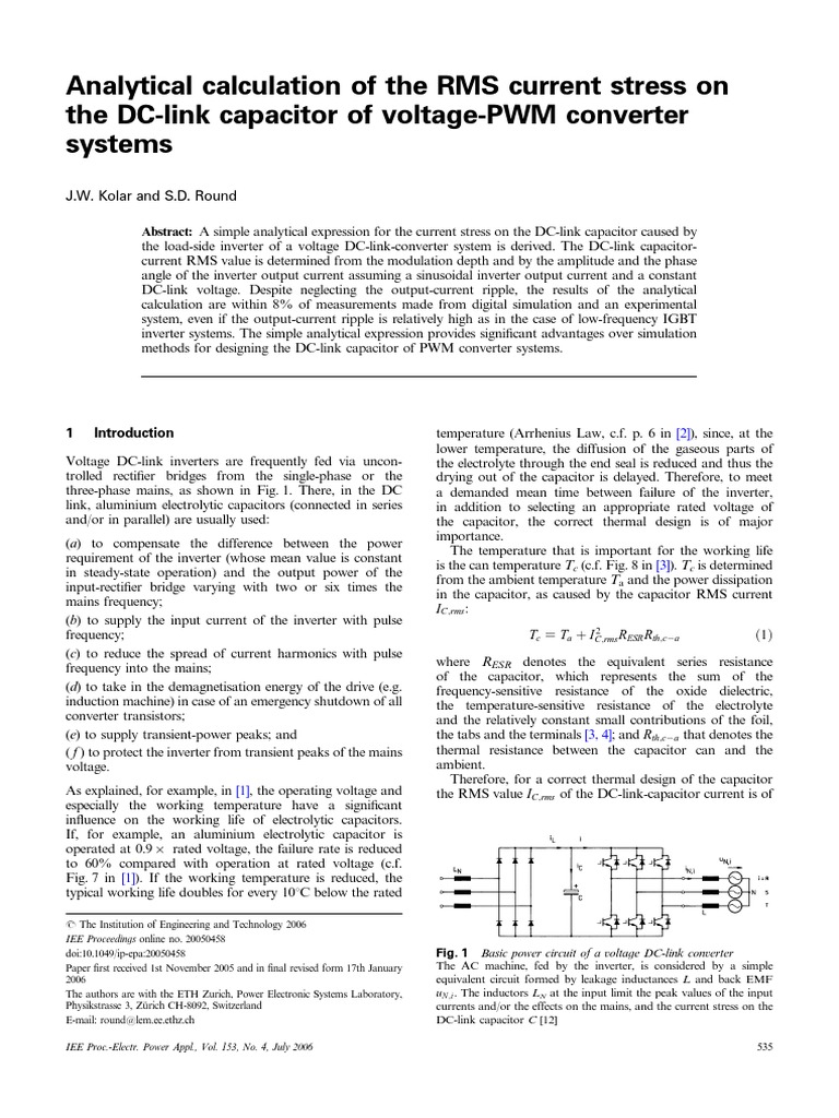 DC-Link Capacitor RMS Current Analysis | PDF | Power Inverter | Rectifier