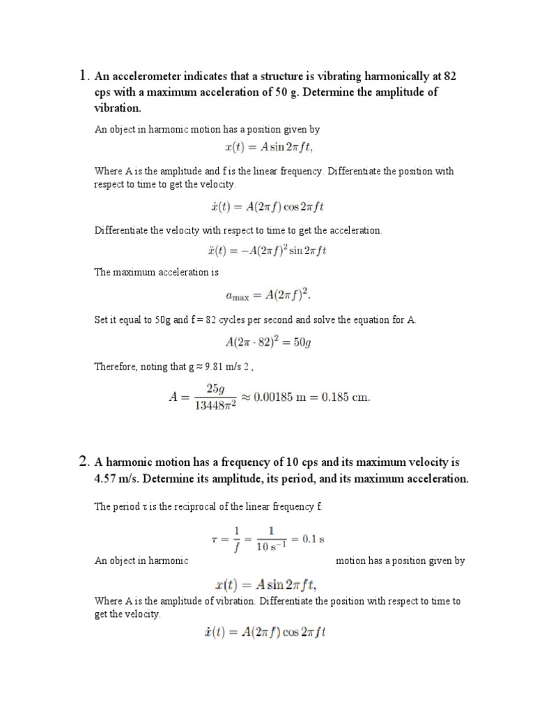 Vib Prob - Print Nalangs | PDF | Force | Physics