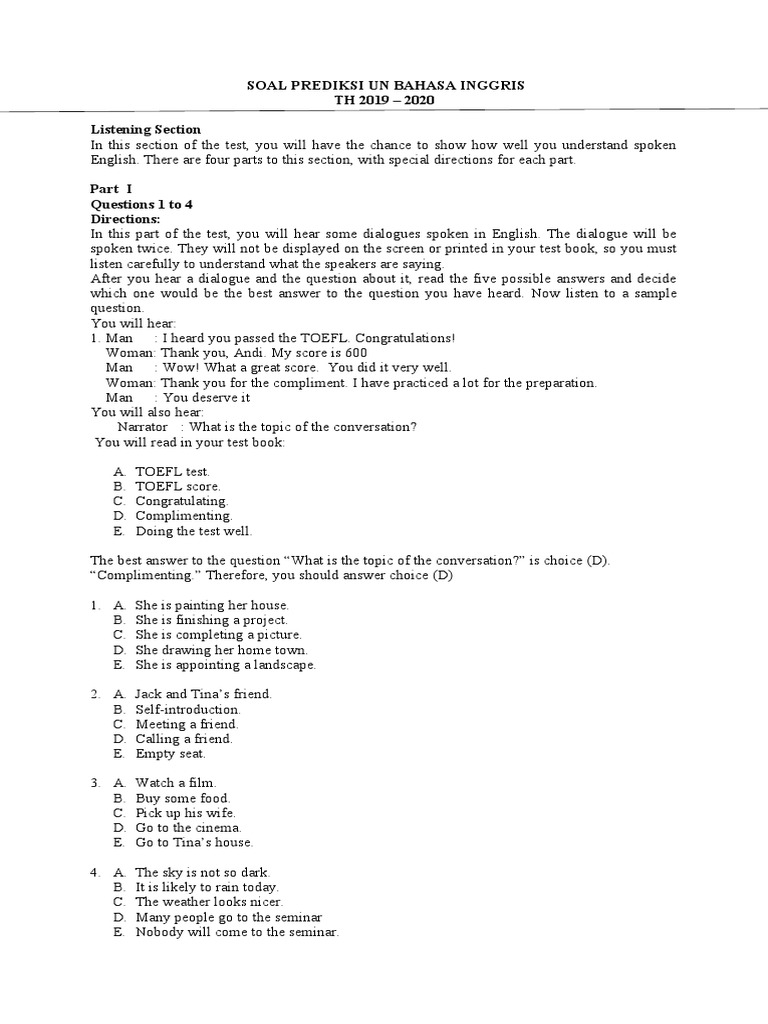 Soal Prediksi Un Bahasa Inggris Docx Bamboo Nature