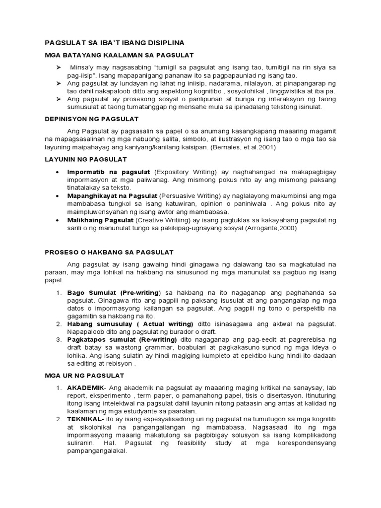 Lecture PAGSULAT | PDF