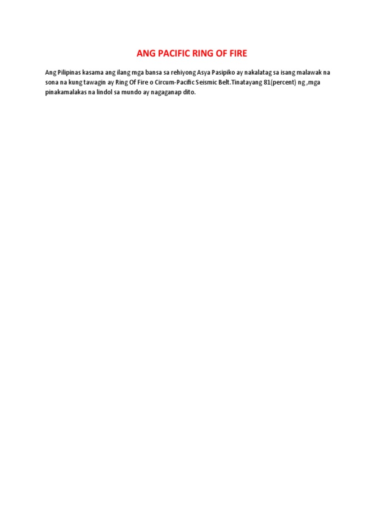 Ang Pacific Ring Of Fire PDF
