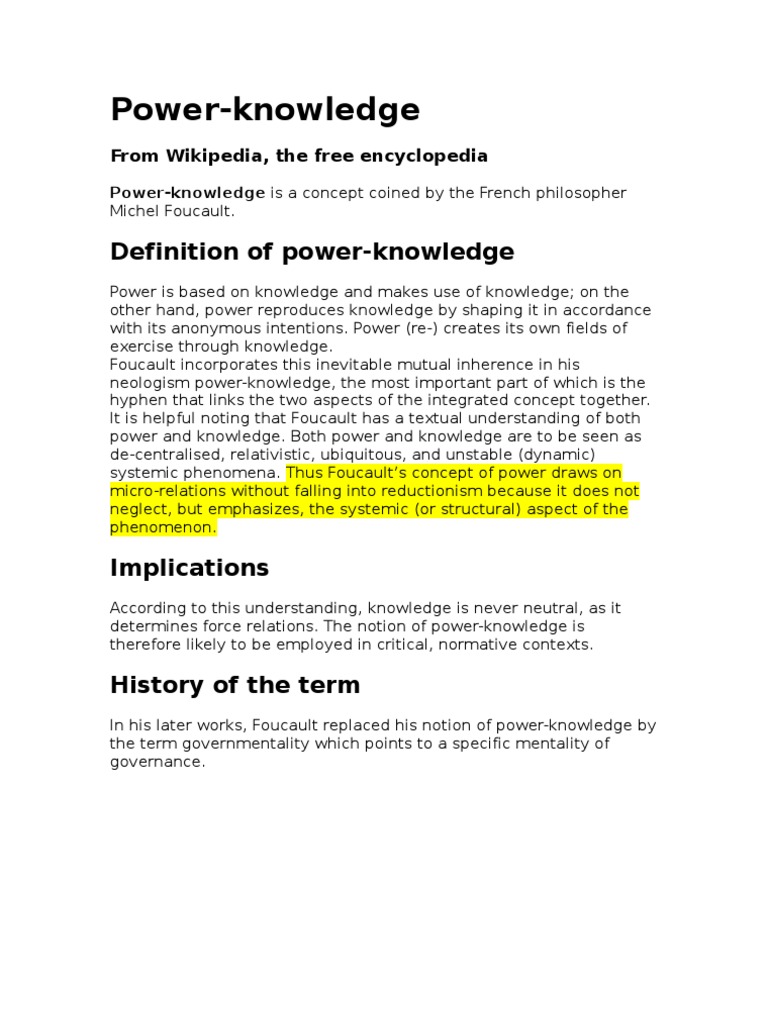 Power Knowledge | PDF | Philosophy
