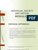 INDIVIDUAL SOCIETY AND NATION Module 1