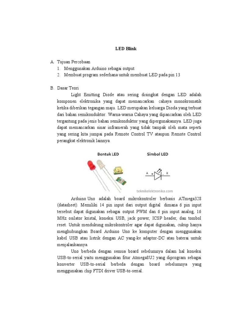 Percobaan LED Blink dengan Arduino | PDF | Sains & Matematika | Komputer