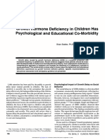 Growth Hormone Deficiency in Children Has Psychological and Educational Co-Morbidity