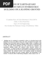 Design of Earth-Quake Resistant Multi Storied RCC Building On A Sloping Ground