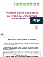 Pràctica D'escriptura: Memòria D'un/a Adolescent en Temps Del Coronavirus