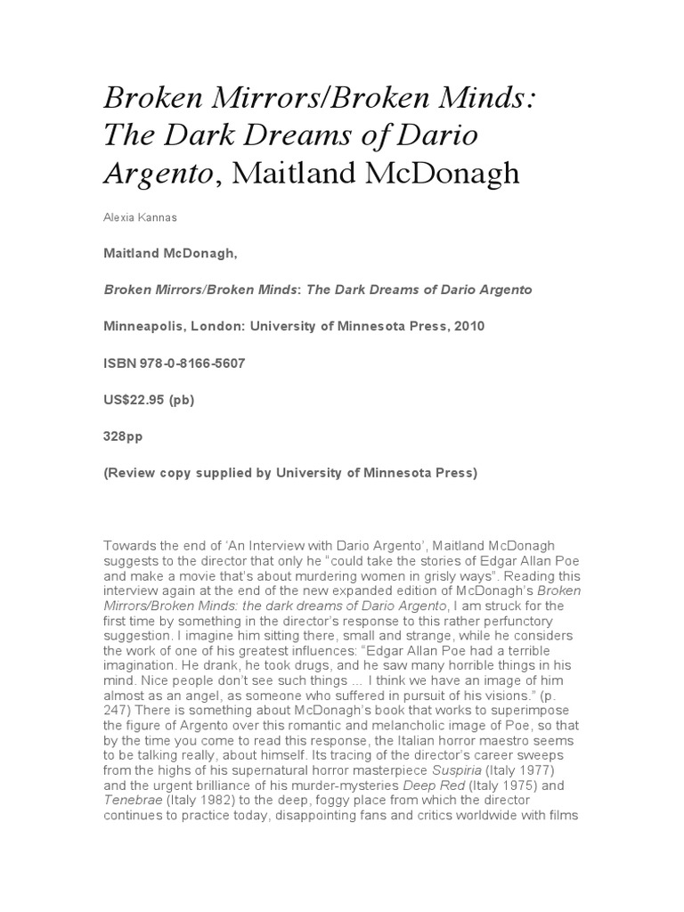 Broken Mirrors Broken Minds The Dark Dre PDF PDF Art