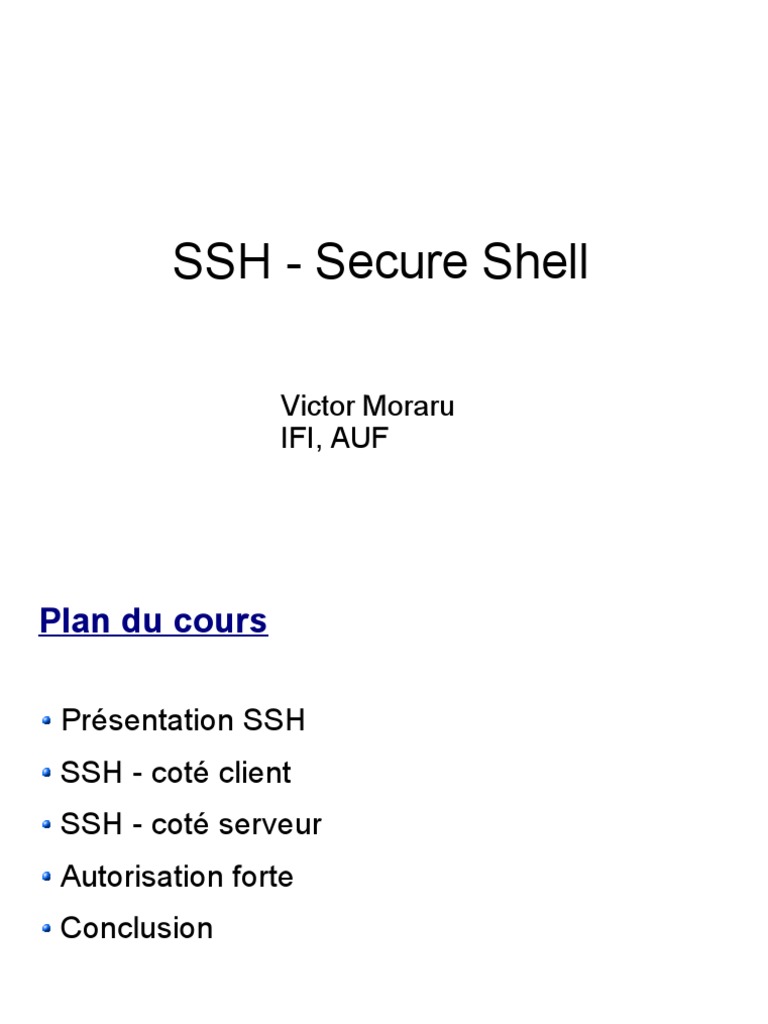 0240 Formation SSH Secure Shell | PDF | Enveloppe de protection ...