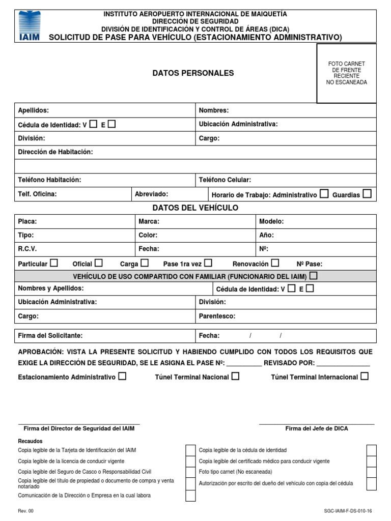 Solicitud de Estacionamiento Administrativo PDF Gobierno Business