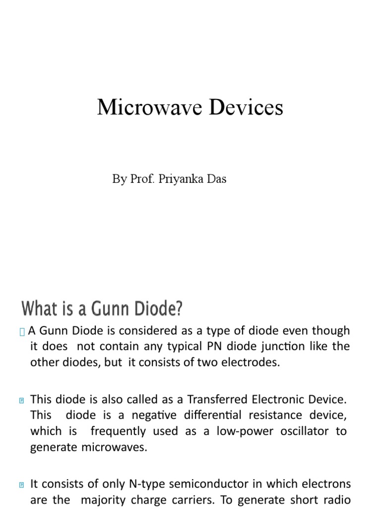 GUNN Diode PDF Diode Semiconductor Devices