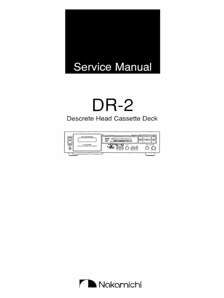 Nakamichi Tape Deck DR1 2 3 Manual de Serviço PDF PDF