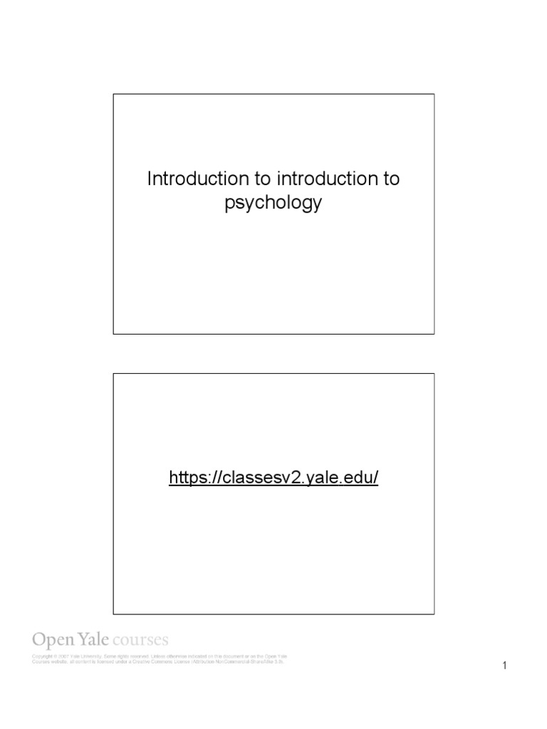 Introduction to Psychology Course Overview | PDF