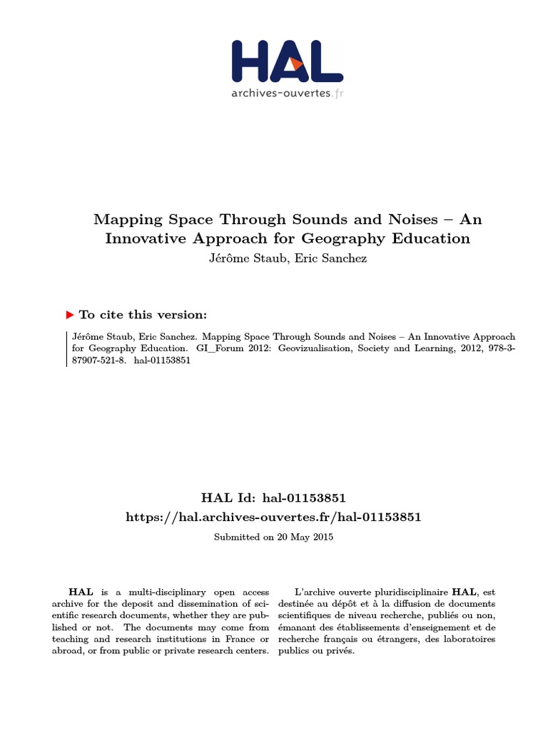 Mapping Geography Through Sound PDF | PDF | Space | Sound