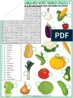 Vegetables Vocabulary Esl Word Search Puzzle Worksheets For Kids