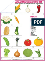 Vegetables Vocabulary Esl Matching Exercise Worksheets For Kids