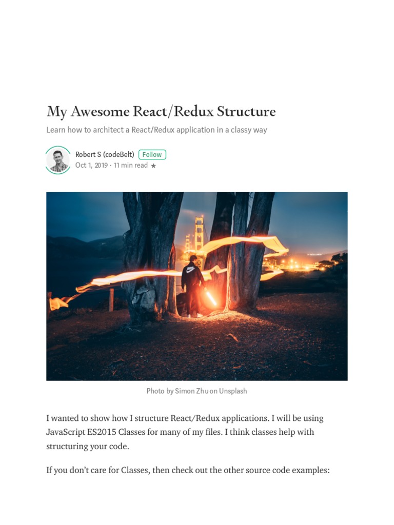 React/Redux App Structure Guide | PDF | Java Script | Application ...