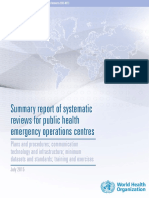 Summary Report of Systematic Reviews For Public Health Emergency Operations Centres