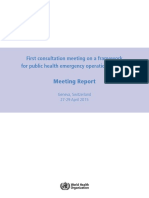 First Consultation Meeting On A Framework For Public Health Emergency Operations Centres