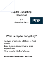 Capital Budgeting Decisions: Seshadev Sahoo