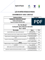 Programação XVII Simpósio Integrado de Pesquisa - 2019