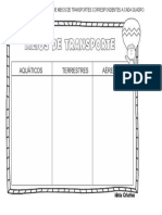 Desenhe Os Três Tipos de Meios de Transportes Correspondentes A Cada Quadro