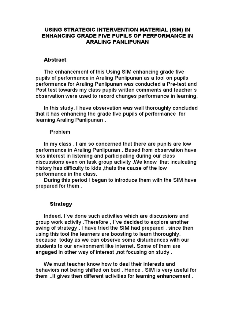 Using Strategic Intervention Material | PDF | Differentiated ...