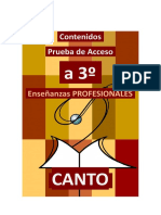CANTO - Contenidos Prueba de Acceso A TERCERO de CANTO Enseñanzas Profesionales 2020