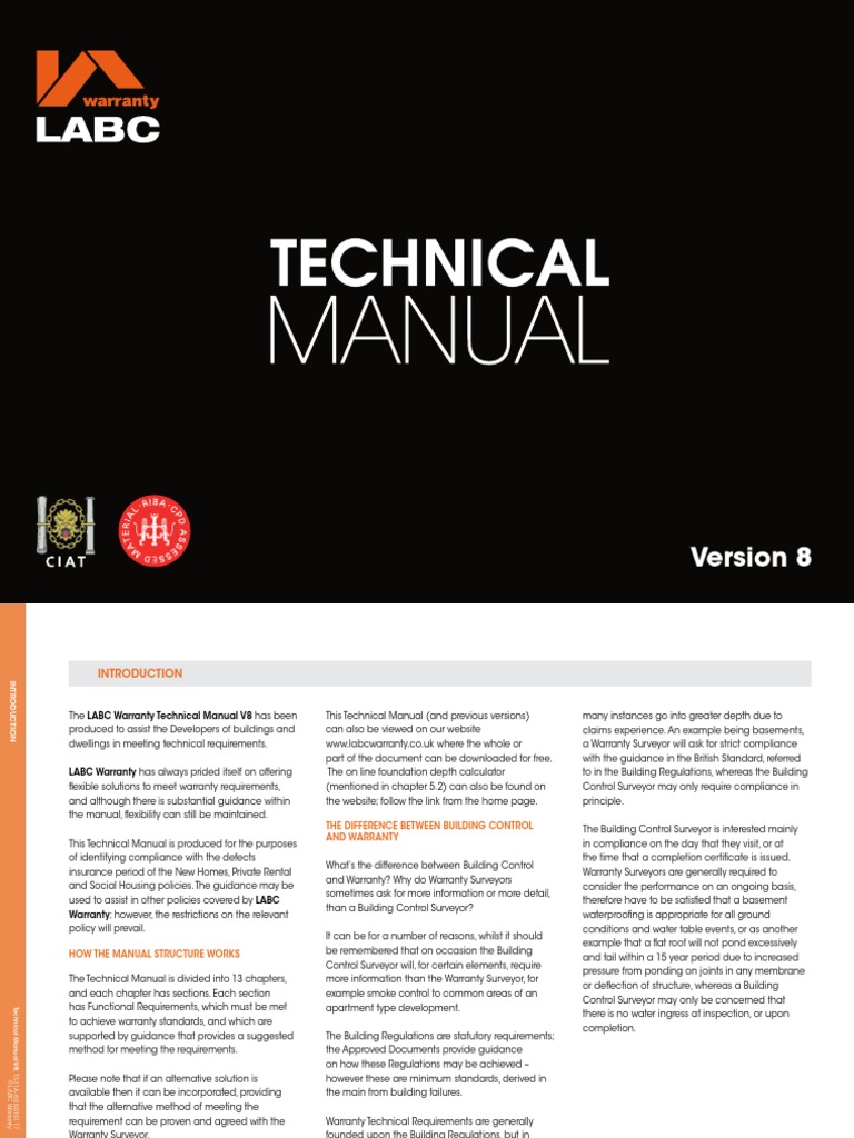 Labc Warranty Technical Manual v8 Low Res PDF | PDF | Engineering ...