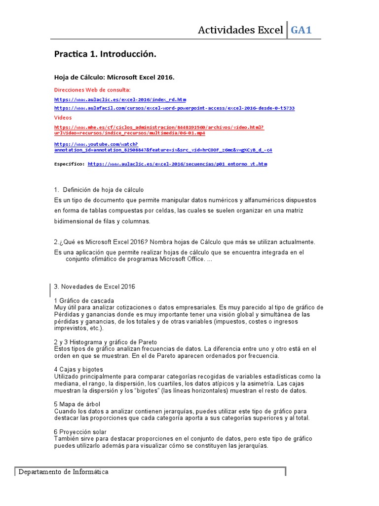 Excel Practica1 | PDF | Microsoft Excel | Hoja de cálculo