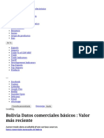 Bolivia - Datos Comerciales Básicos - Valor Más Reciente - WITS - Texto