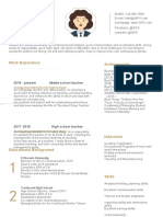 Gold Resume For Experienced Teachers-WPS Office
