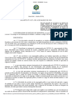 Decreto Governo de Rondônia Coronavirus