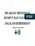 Dilarang Menginjak Rumput Dan Tanaman