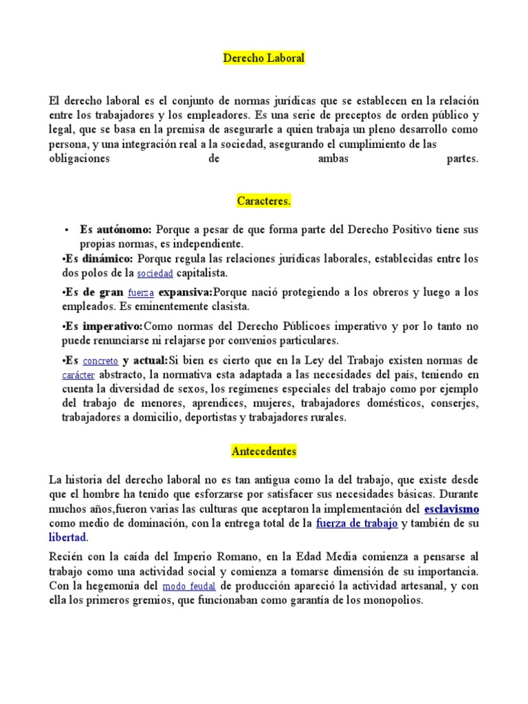Derecho Laboral. Modulo I | PDF | Derecho laboral | Caso de ley